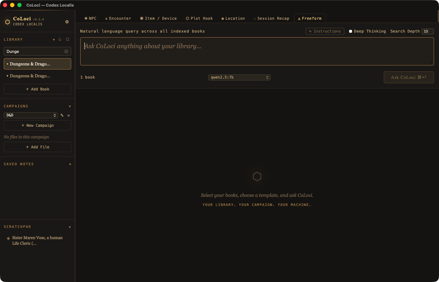 CoLoci main interface